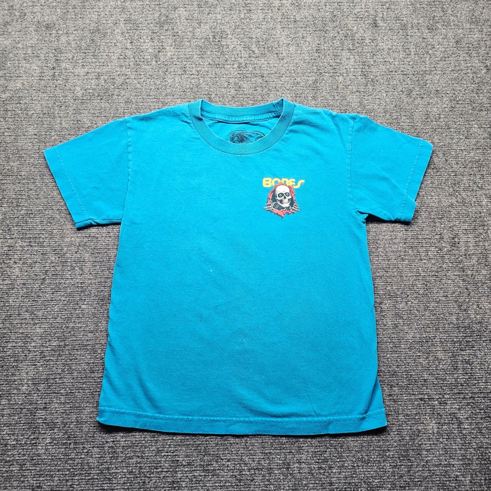 Powell Peralta Bones Ripper T-Shirt Small Blue Skateboarding Graphic Tee